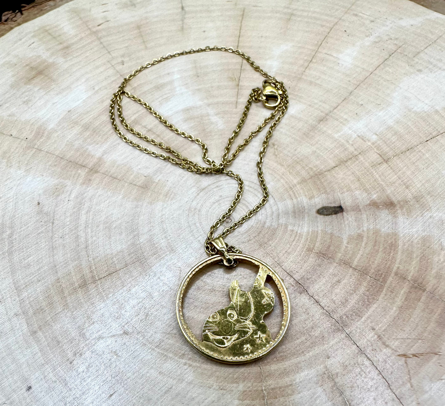 Guitar Hand Cut Token Necklace