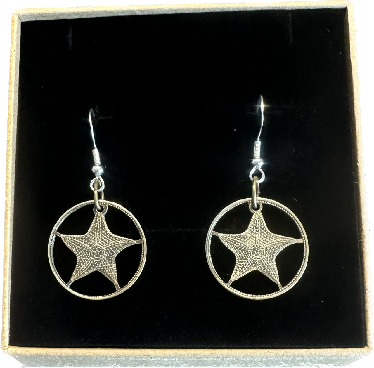 Bahamas Starfish Hand Cut Coin Earrings - Mountainstruck Coin Jewelry