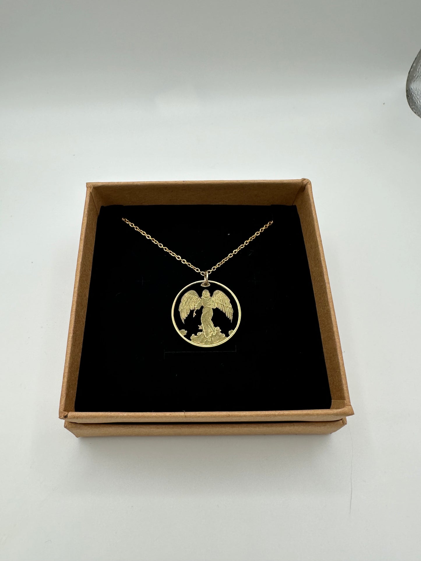 Guardian Angel Hand Cut Token Necklace - Mountainstruck Coin Jewelry