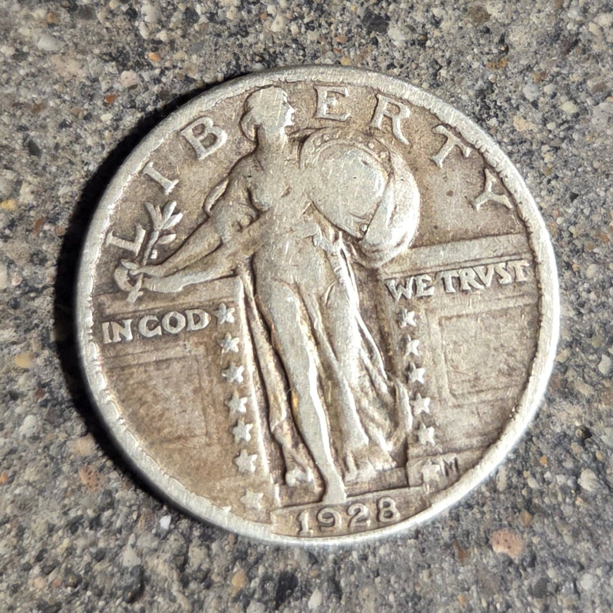 U.S. Soaring Eagle Quarter Silver Coin front on a concrete background. - Mountainstruck Coin Jewelry