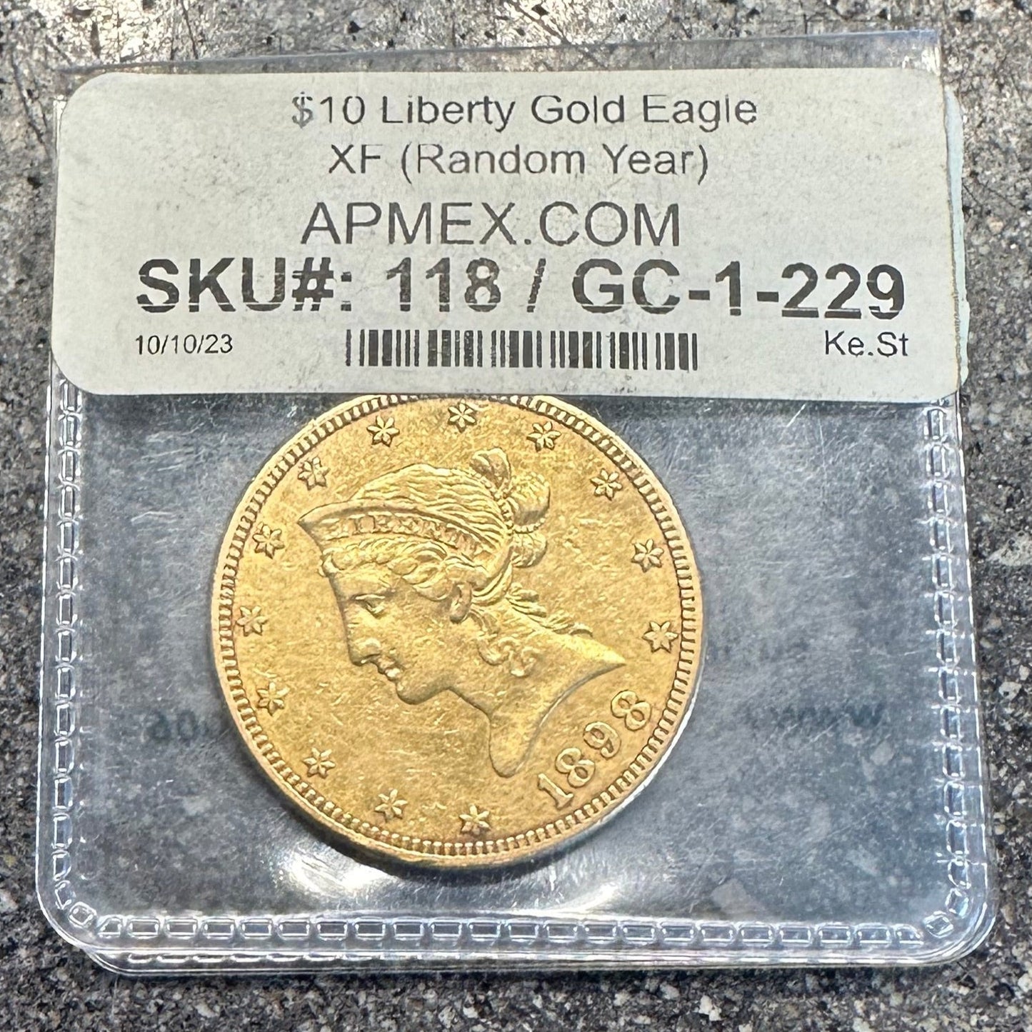 22k U.S. Gold Eagle $10 Coin in authentic plastic sleeve from APMEX.com. - Mountainstruck Coin Jewelry