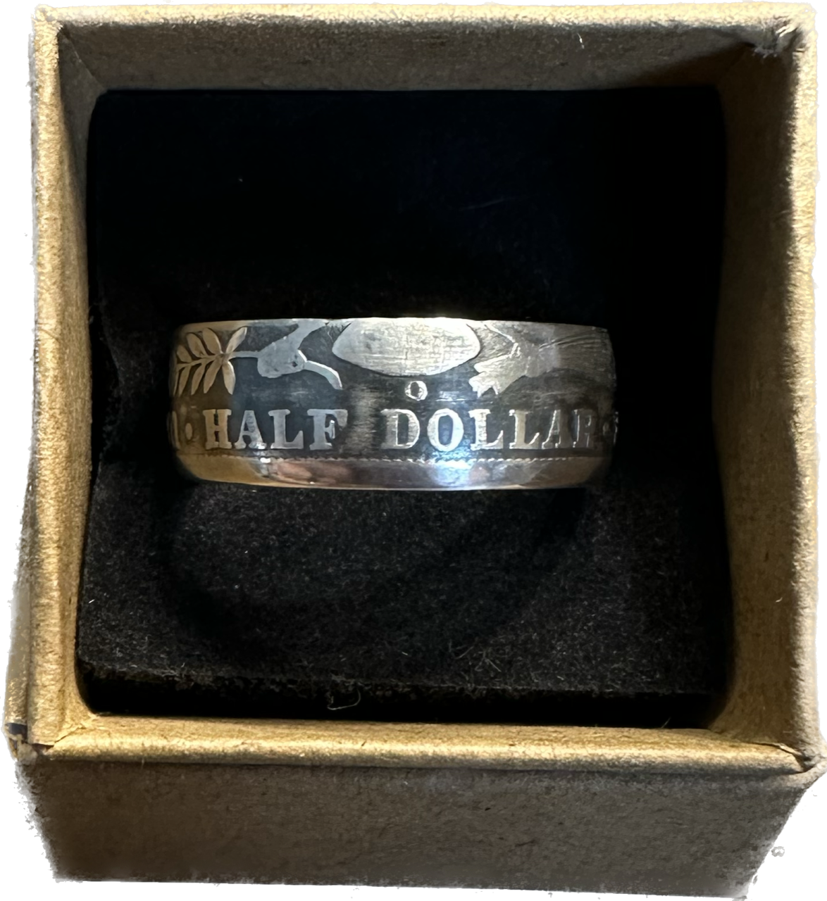 Barber Half Dollar Silver Coin Ring (reverse) - Mountainstruck Coin Jewelry