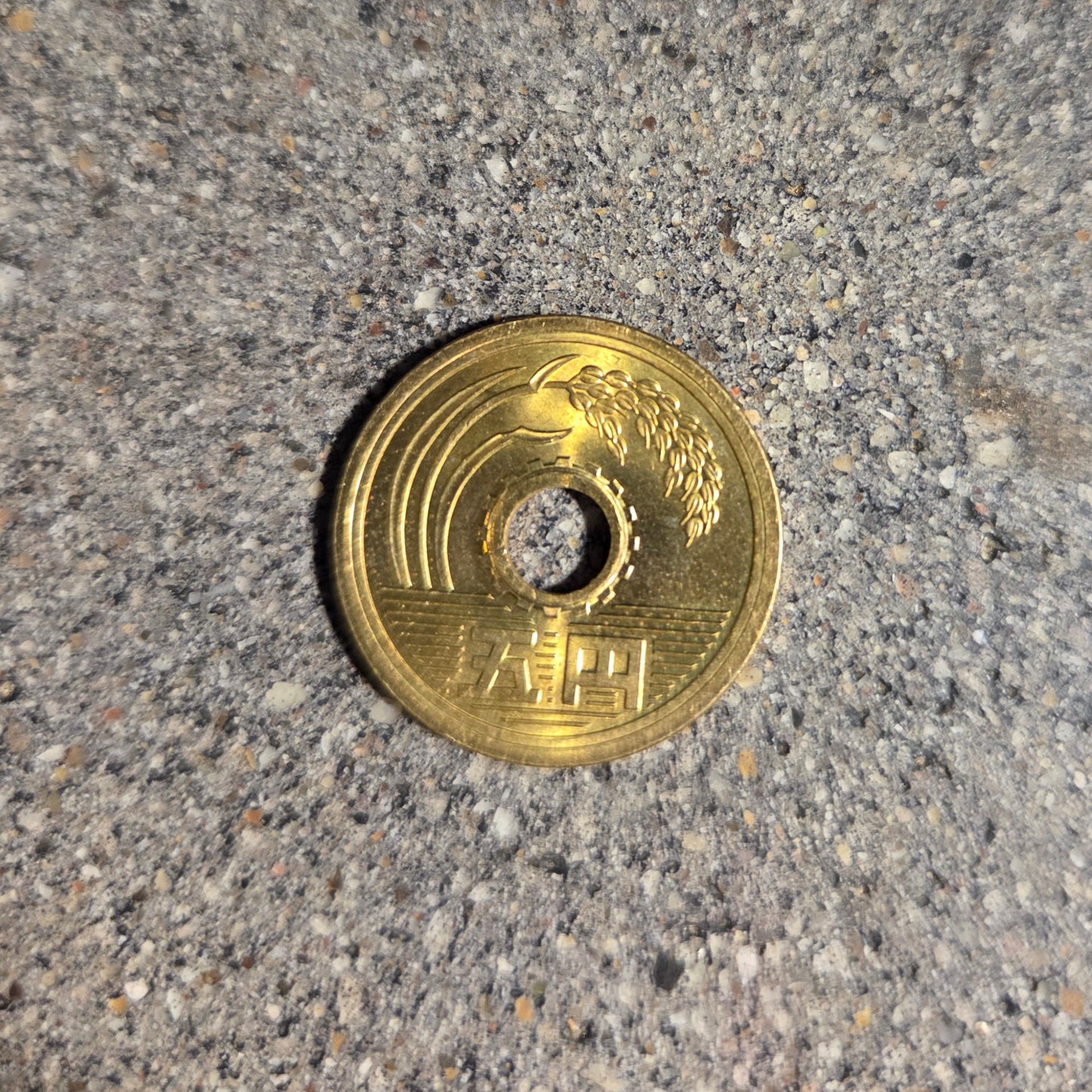 Japan 5 Yen Coin back on a concrete background. - Mountainstruck Coin Jewelry