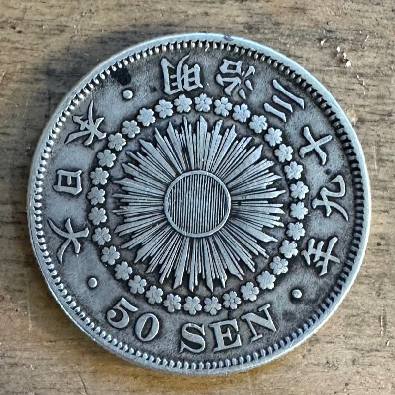 Japan 50 Sen Silver Coin - Mountainstruck Coin Jewelry