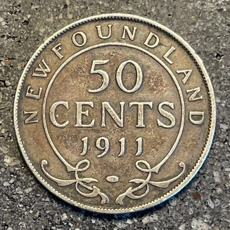Newfoundland 50 Cents Silver Coin back - Mountainstruck Coin Jewelry