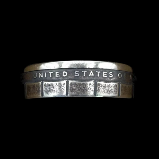 U.S. 2026 "CRAY-1 Supercomputer" 1 Dollar Coin Ring on a black background. - Mountainstruck Coin Jewelry