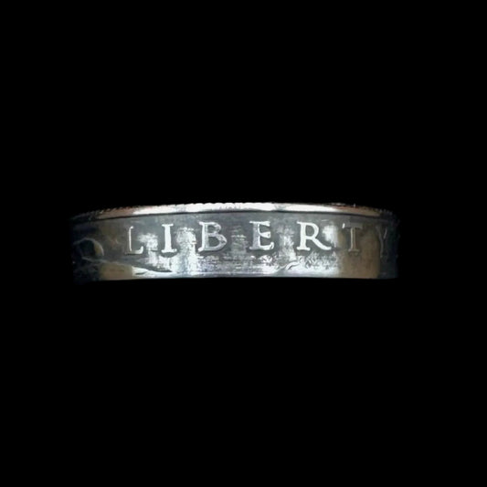 U.S. 2026 "Emerging Liberty" Dime Coin Ring on a black background. - Mountainstruck Coin Jewelry