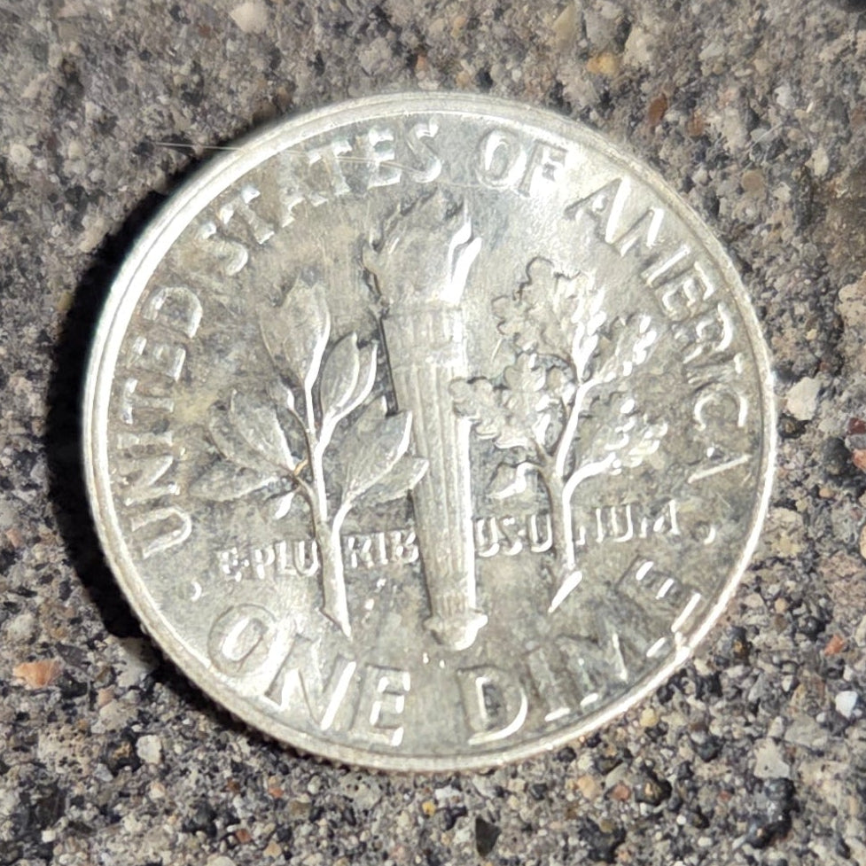 U.S. Dime Silver Coin back on concrete background. - Mountainstruck Coin Jewelry