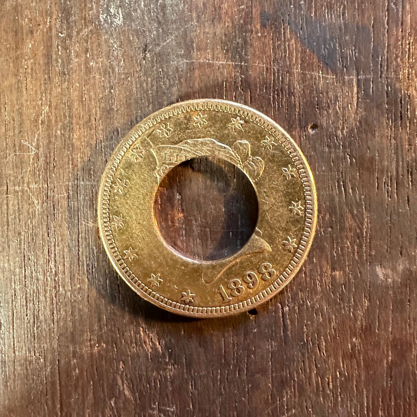 U.S. Gold Eagle $10 Coin with hold punched out to make ring - Mountainstruck Coin Jewelry