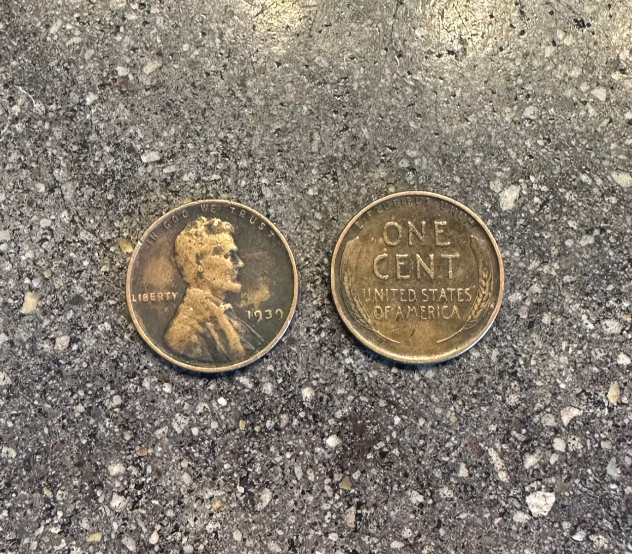 Wheat Penny Coins on a concrete background. Front side of coin on the left of the picture and back side of coin on the right. - Mountainstruck Coin Jewelry