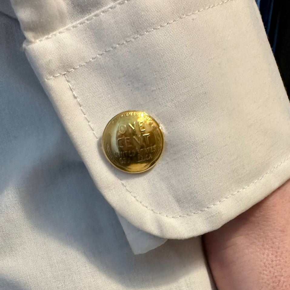 24k Gold Plate U.S. Wheat Penny Coin Cufflinks - Mountainstruck Coin Jewelry