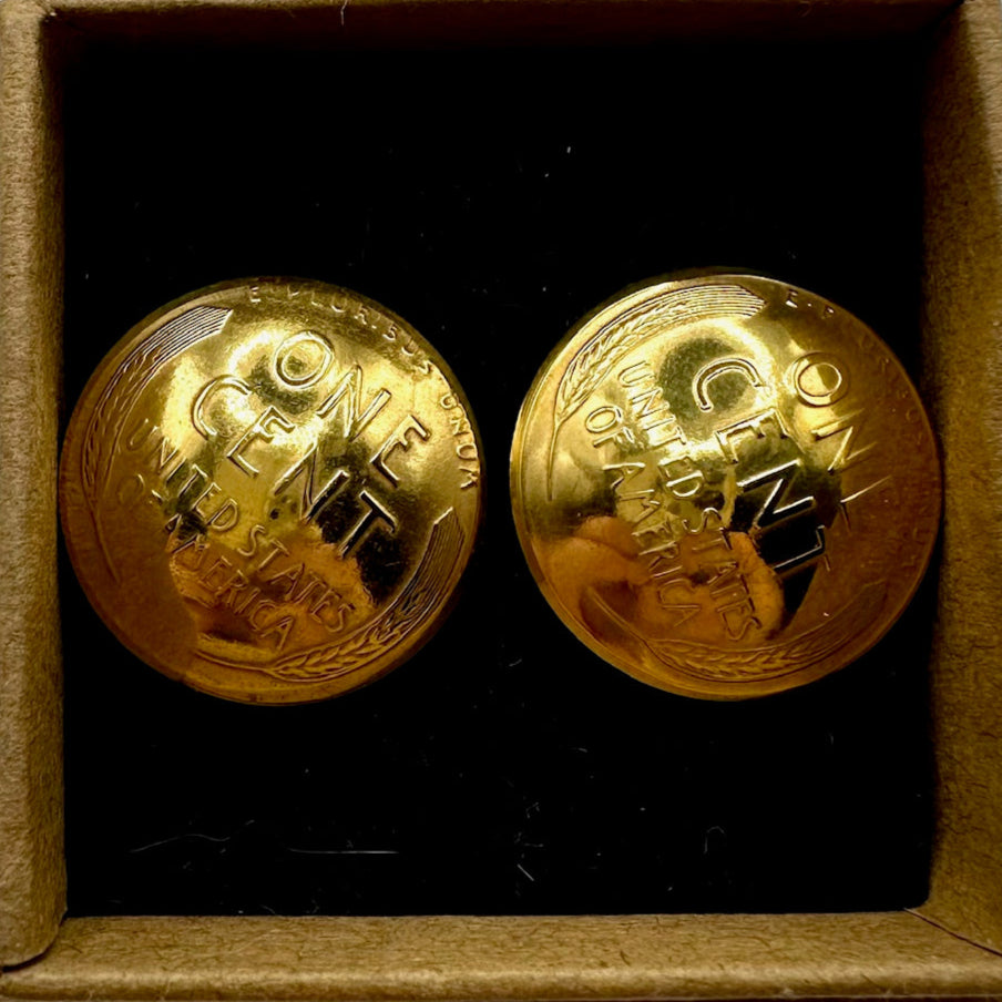 24k Gold Plate U.S. Wheat Penny Coin Cufflinks - Mountainstruck Coin Jewelry