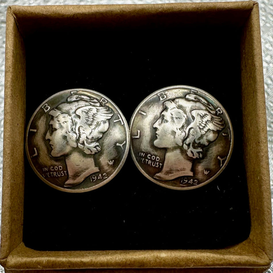 U.S. Silver Mercury Dime Domed Coin Cufflinks - Mountainstruck Coin Jewelry