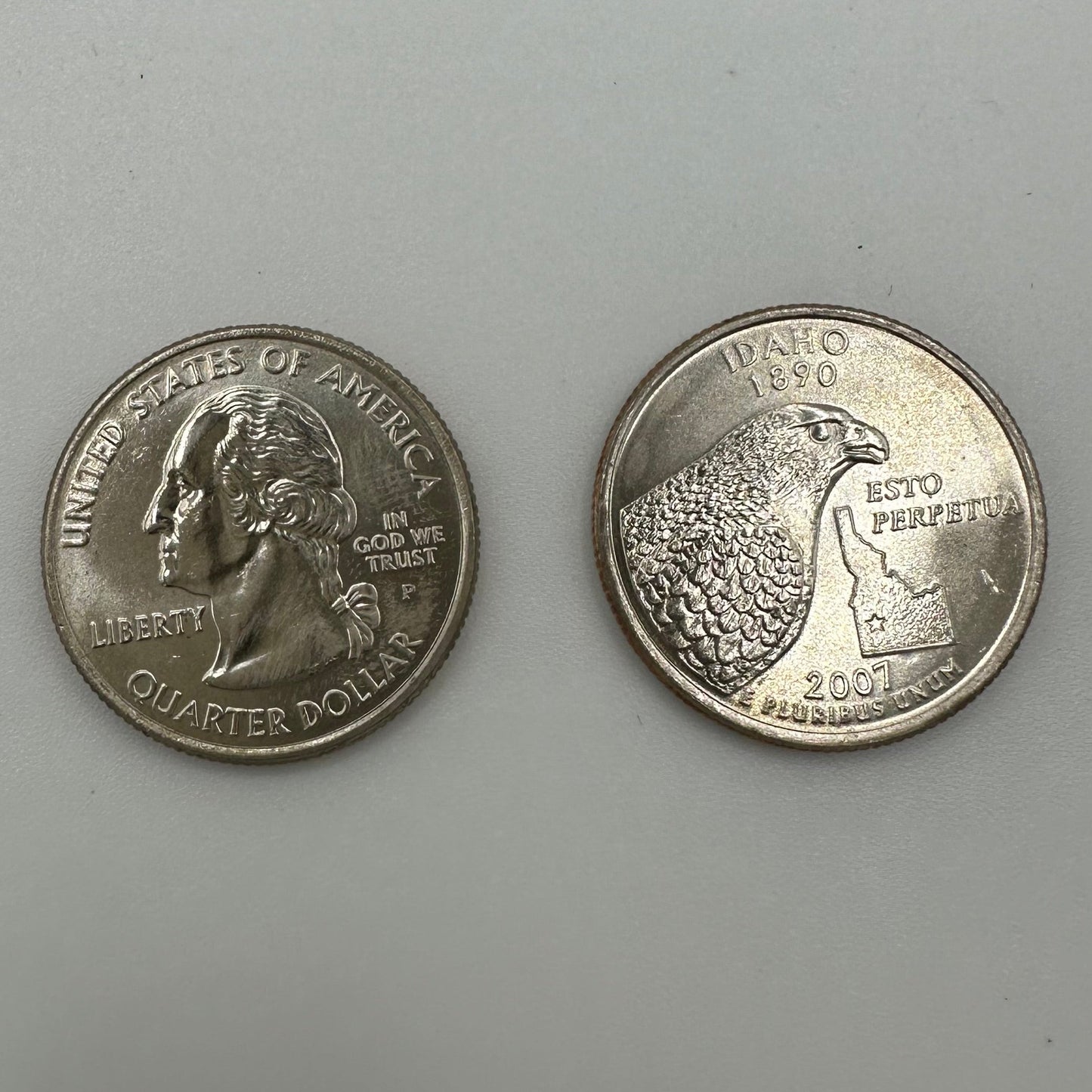U.S. State Quarter Idaho on a white background. - Mountainstruck Coin Jewelry
