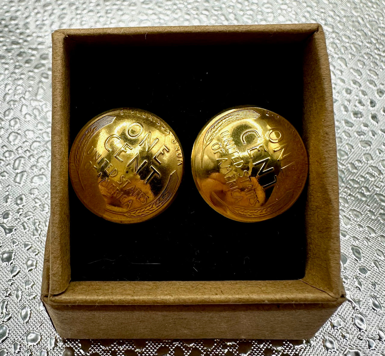 24k Gold Plate U.S. Wheat Penny Coin Cufflinks - Mountainstruck Coin Jewelry