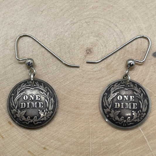 U.S Barber Dime Silver Coin Earrings - Mountainstruck Coin Jewelry