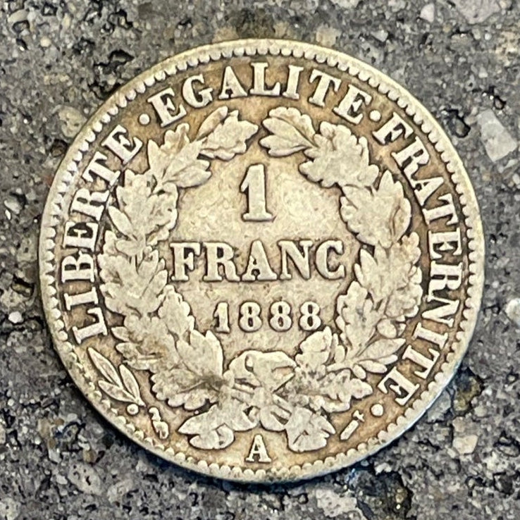 France 1 Franc Silver coin back - Mountainstruck Coin Jewelry