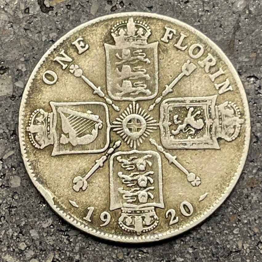 UK One Florin Silver Coin back - Mountainstruck Coin Jewelry