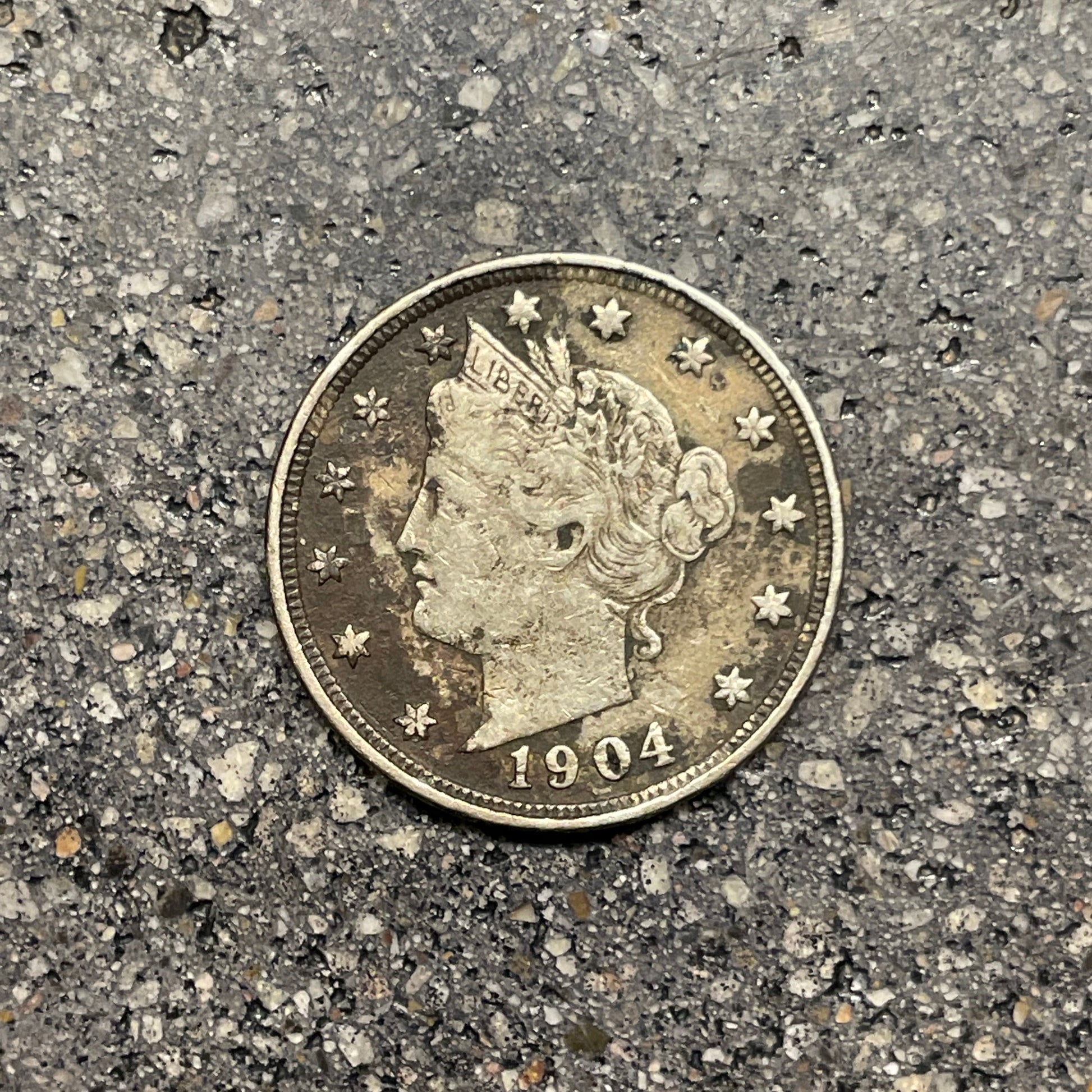 "V" Nickel coin front side  - Mountainstruck Coin Jewelry