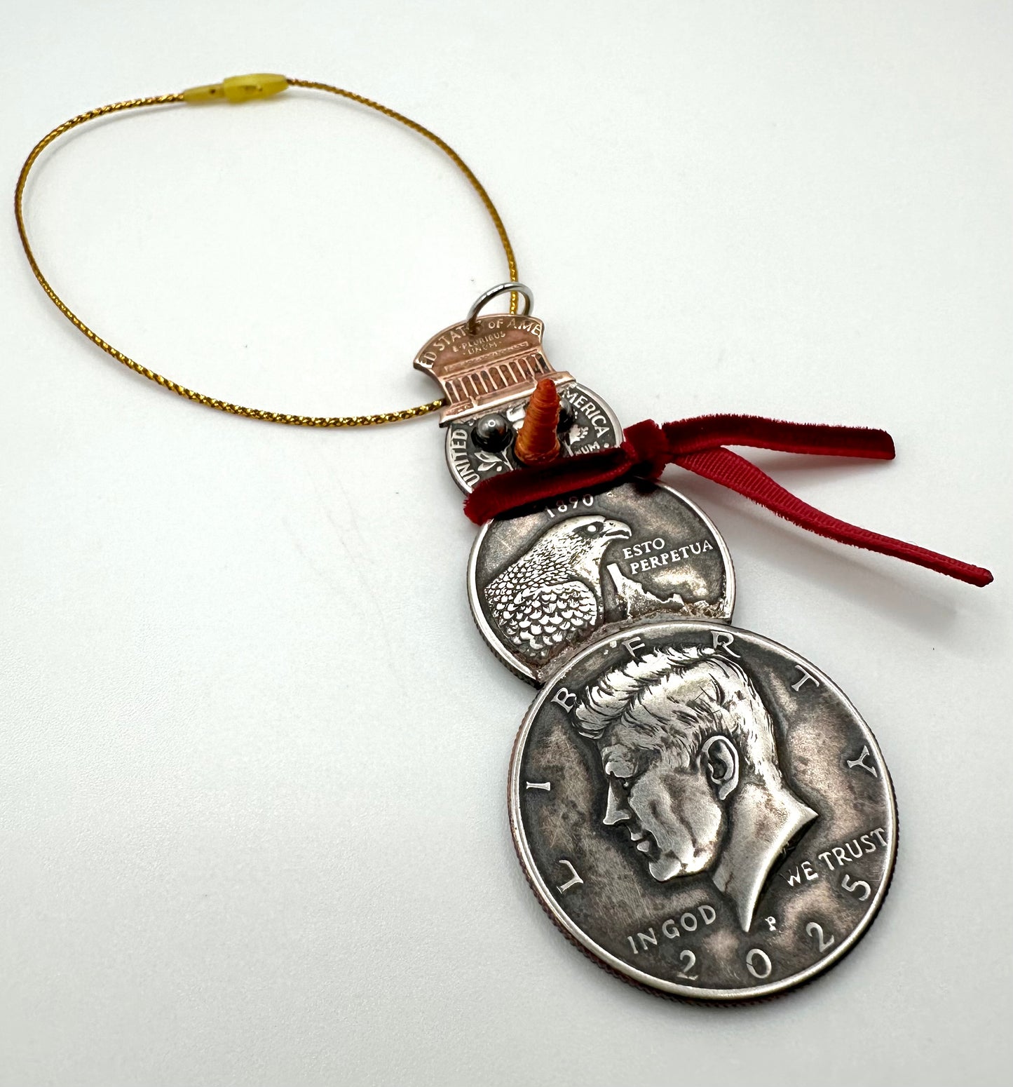 2025 Handmade Snowman Christmas Ornament - Mountainstruck Coin Jewelry