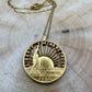 24k Plate U.S. Nation of Immigrants Half Dollar Hand Cut Coin Necklace