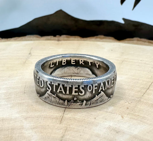 Ben Franklin Half Dollar Silver Coin Ring