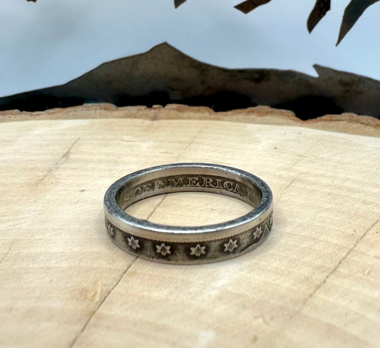 "V" Nickel Coin Ring