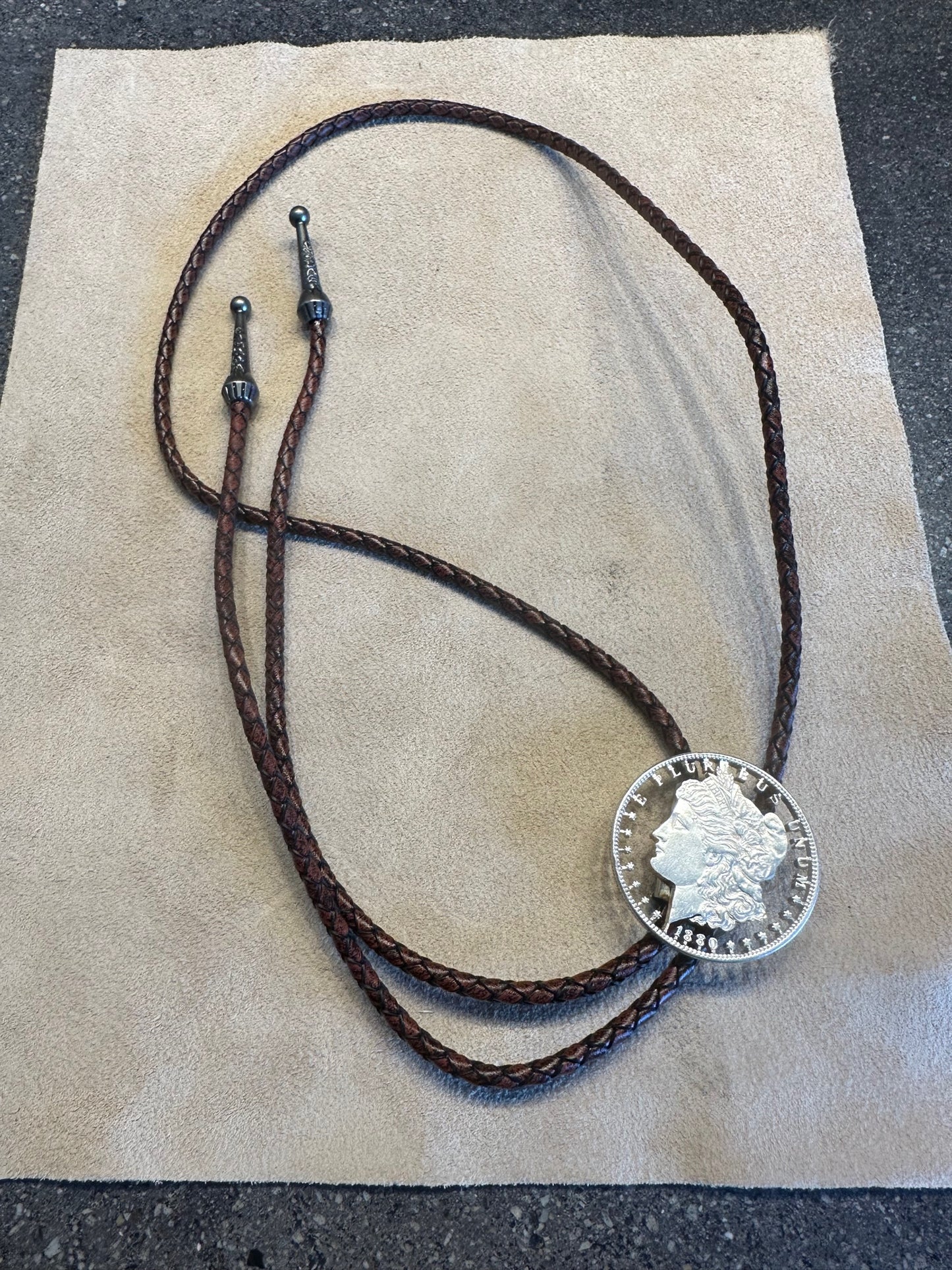 U.S. Morgan Silver Dollar Bolo Tie (front)