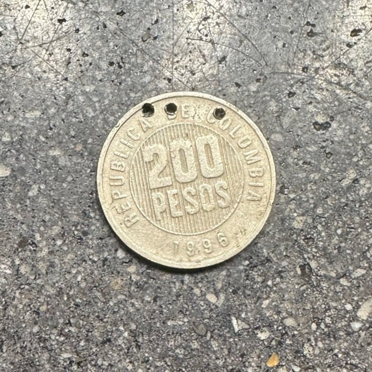 Columbia 200 Pesos Quimbaya Spindlewheel Cut Pendant
