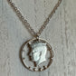 JFK Silver Half Dollar Cut Pendant