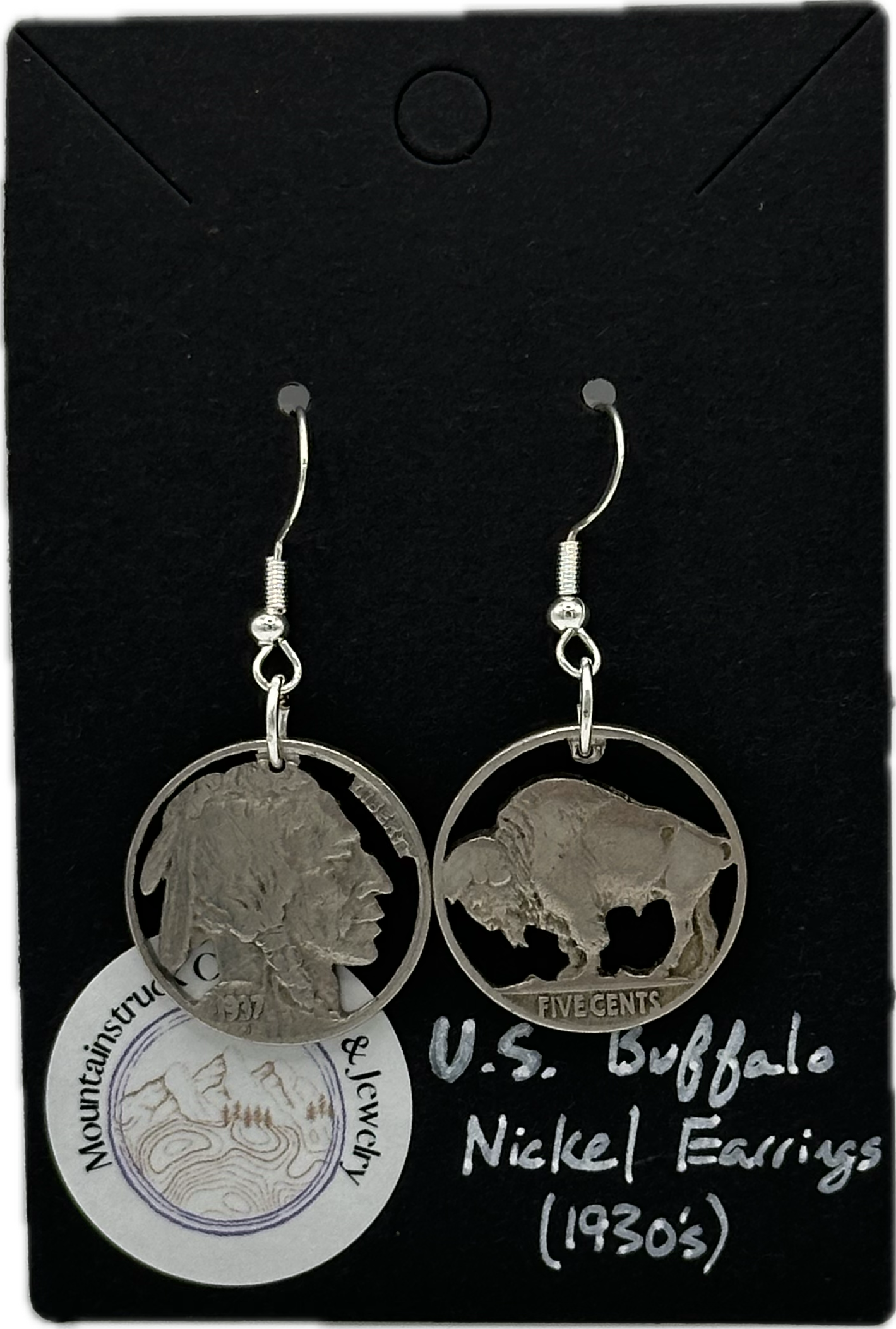 Buffalo Nickel Cut Coin Earrings Jewelry (combo)