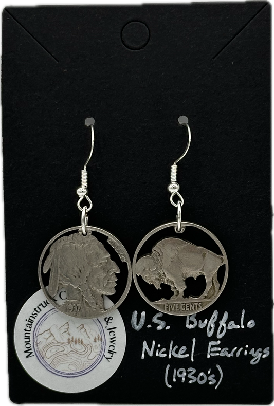 Buffalo Nickel Cut Coin Earrings Jewelry (combo)