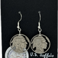 Native American Nickel Cut Coin Earrings Jewelry