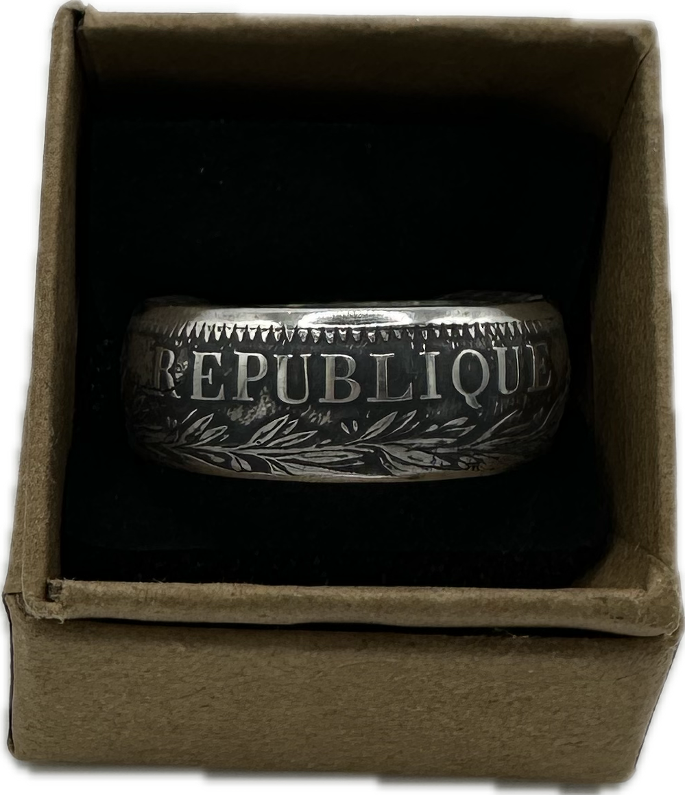 France Silver 10 Francs Coin Ring Jewelry