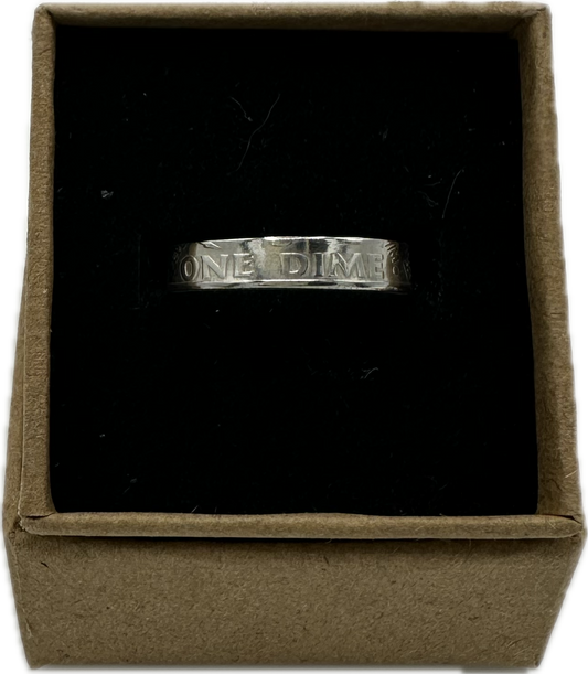 Silver U.S. Dime Coin Ring Jewelry