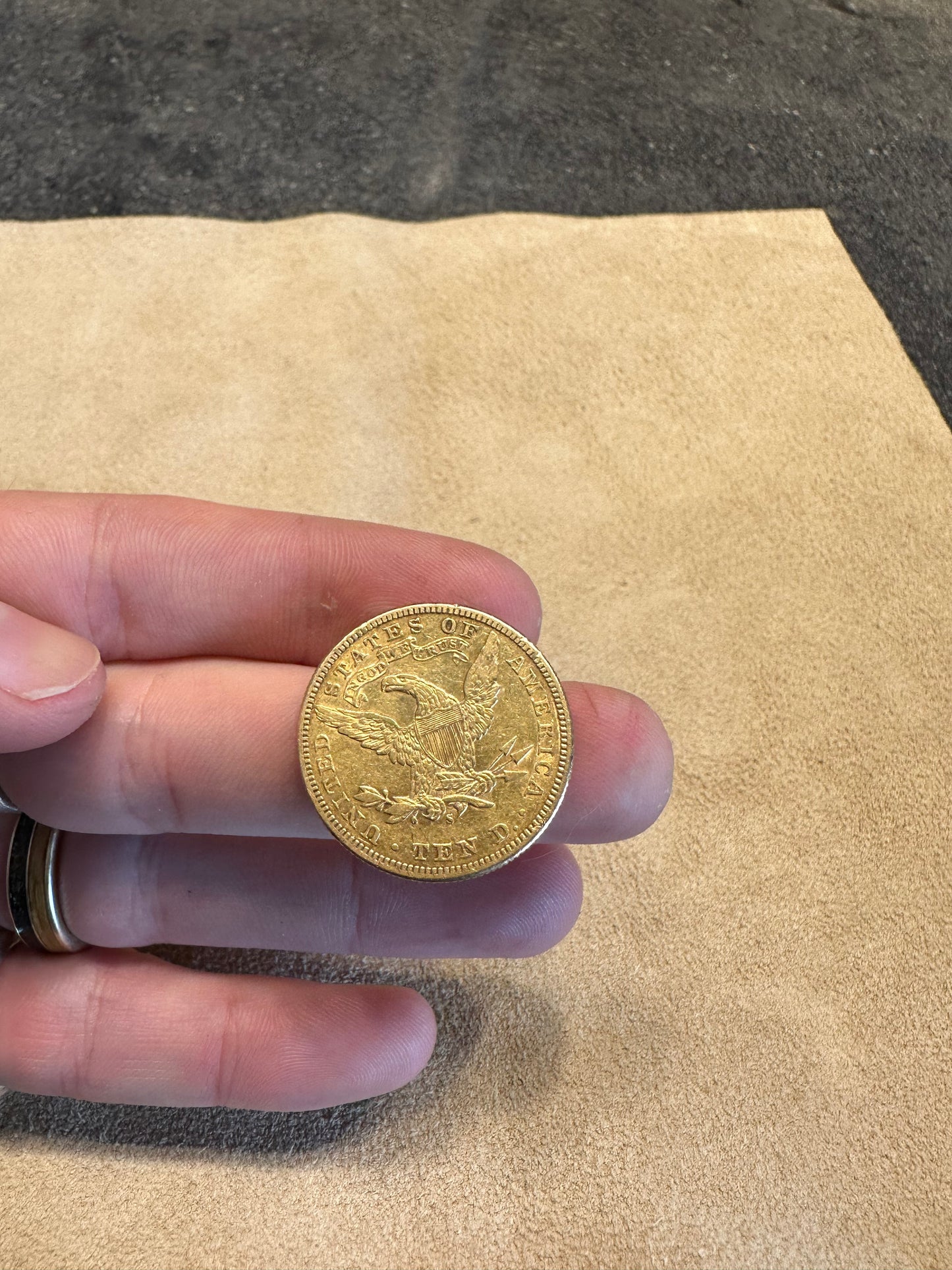 U.S. Solid Gold Eagle $10 Coin Ring