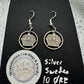 Crown Sweden Silver 10 Ore Cut Coin Earrings