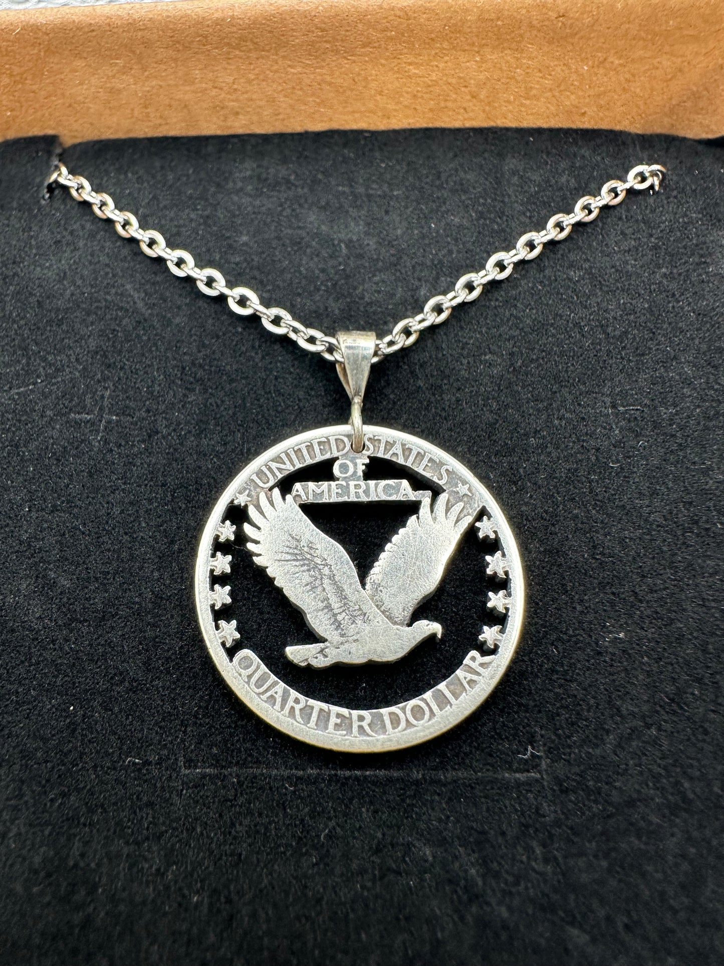 Soaring Eagle U.S. Silver Quarter Coin Necklace