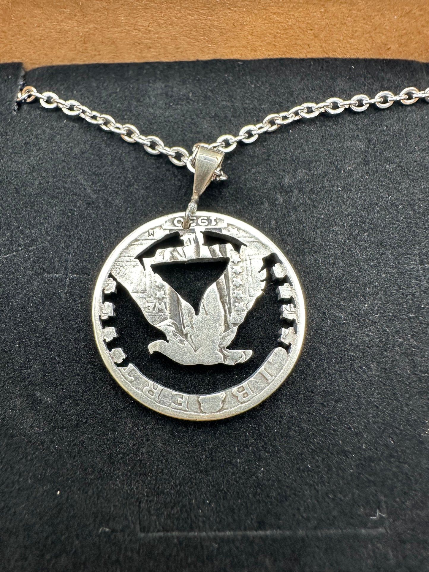 Soaring Eagle U.S. Silver Quarter Coin Necklace