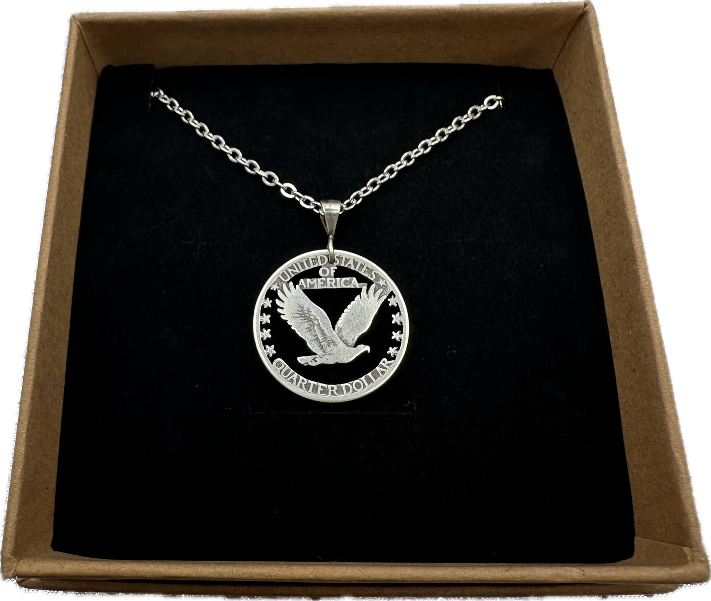 Soaring Eagle U.S. Silver Quarter Coin Necklace