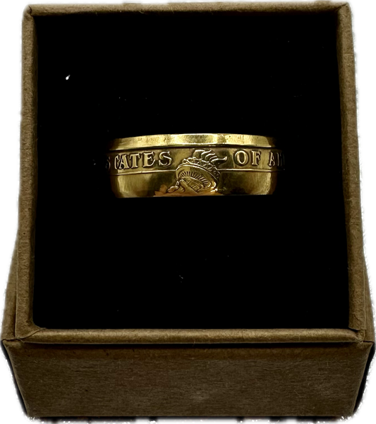 Gold U.S. Presidential Dollar Coin Ring