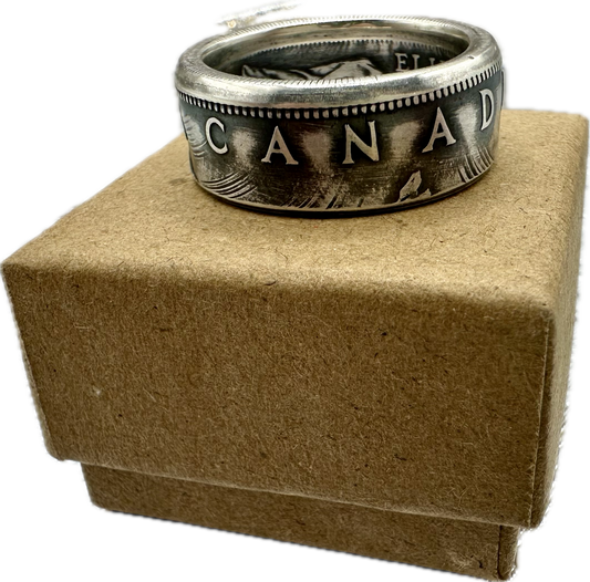 Canada Silver Dollar Coin Ring