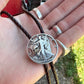 US Silver Walking Liberty Half Dollar Hand Cut Coin Bolo Tie - Mountainstruck Coin Jewelry