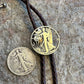 US Silver Walking Liberty Half Dollar Hand Cut Coin Bolo Tie - Mountainstruck Coin Jewelry