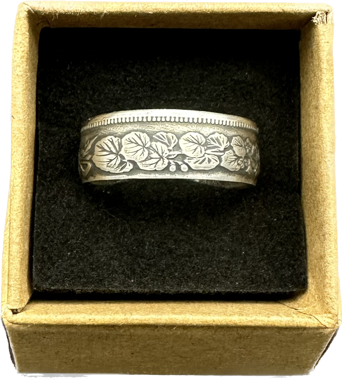 Japan 50 Sen Silver Coin Ring