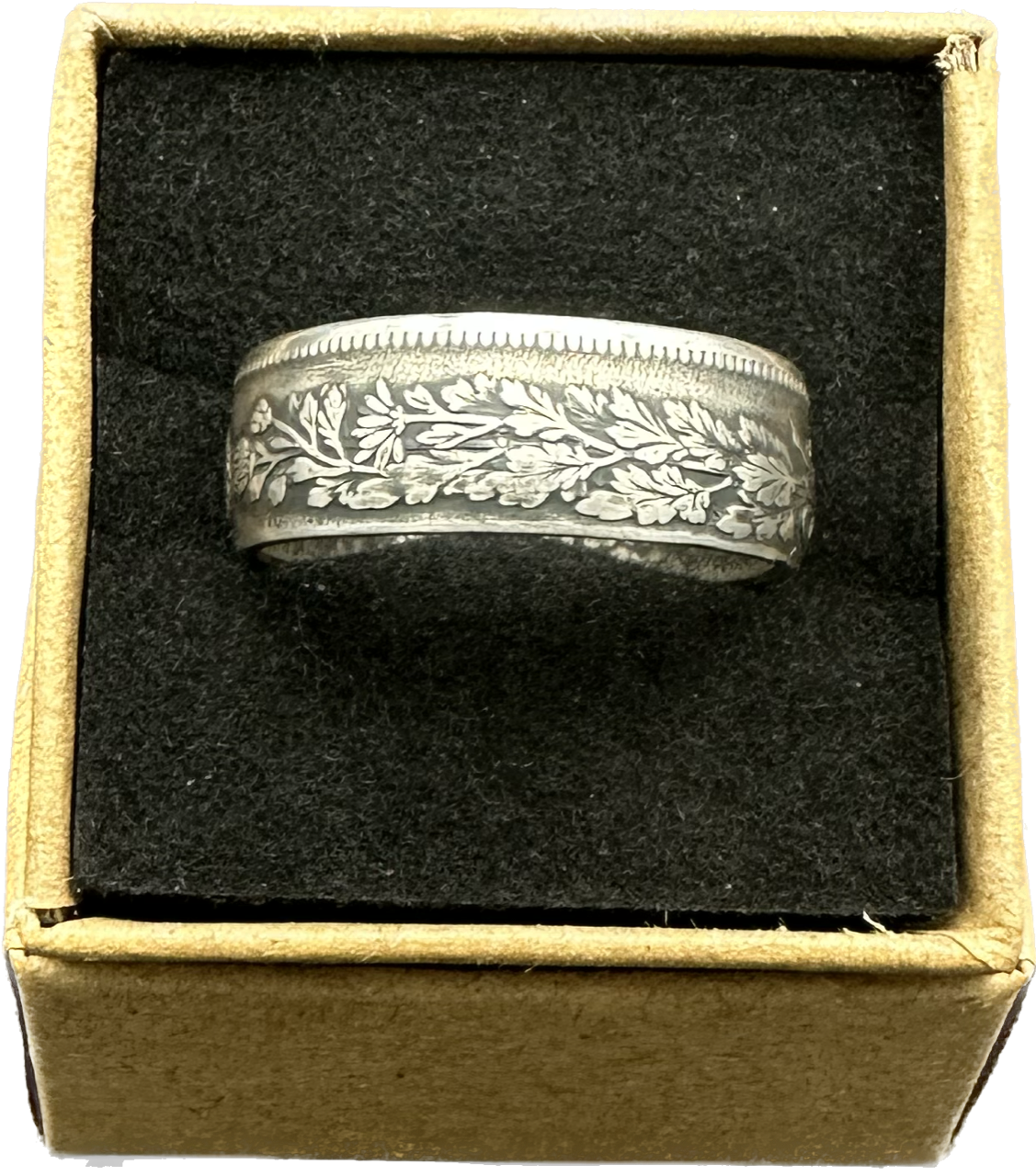 Japan 50 Sen Silver Coin Ring