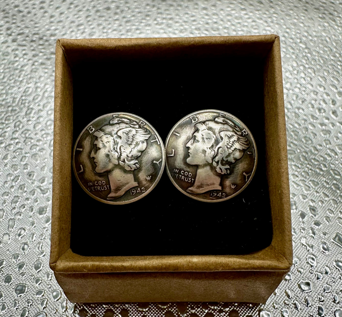 U.S. Silver Mercury Dime Domed Coin Cufflinks