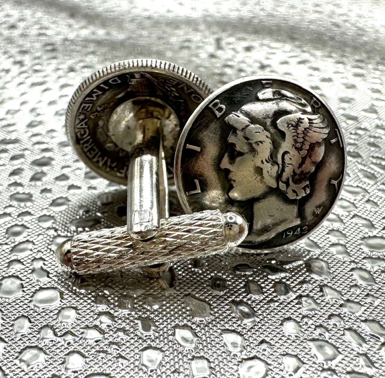 U.S. Silver Mercury Dime Domed Coin Cufflinks