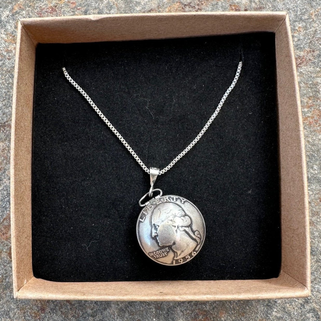 U.S. Silver Quarter Locket Coin Necklace