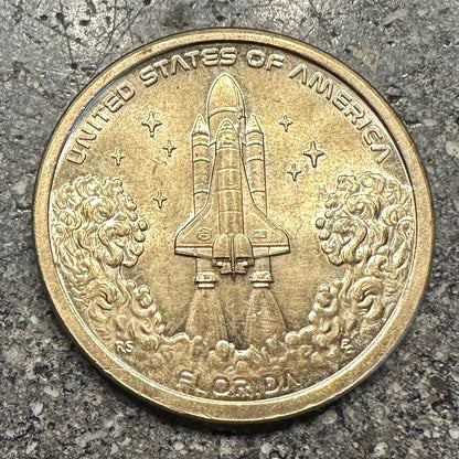 American Innovation $1 Florida Space Shuttle Hand Cut Coin Necklace - Mountainstruck Coin Jewelry